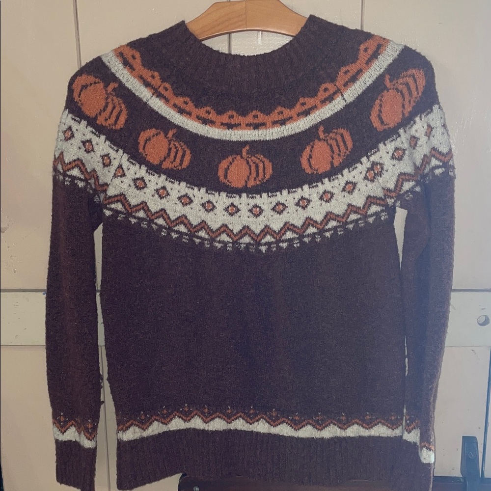 Brown Sweater with Pumpkin Design Maurice’s, XS
